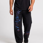 KZZ Men's Graffiti Gradient Washed Letter Print Street Style Sports Pants