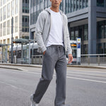 KZZ Men's Acid-Wash Solid Color Loose-Fit Casual Sweatpants