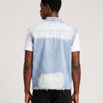 KZZ Men's Washed Sleeveless Denim Vest