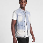 KZZ Men's Washed Sleeveless Denim Vest