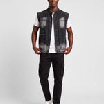 KZZ Men's Washed Sleeveless Denim Vest