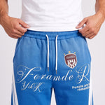 KZZ Ombre-wash embroidered side-stripe wide-leg sweatpants