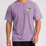 KZZ Retro acid-washed skull beer pattern T-shirt