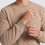 KZZ Men's Textured Check Knit Sweatshirt