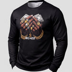 KZZ Men's Printed Crew Neck Sweatshirt