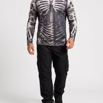 KZZ Men's Halloween 3D Skull Print Long-Sleeve T-Shirt