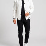KZZ  Men's Fashion Striped Baseball Jacket