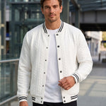 KZZ  Men's Fashion Striped Baseball Jacket