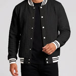 KZZ  Men's Fashion Striped Baseball Jacket