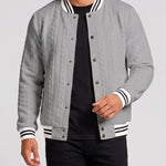 KZZ  Men's Fashion Striped Baseball Jacket