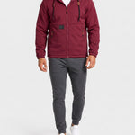 KZZ Men's solid color pullover hooded jacket