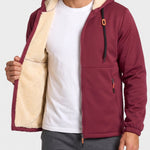 KZZ Men's solid color pullover hooded jacket
