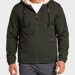 KZZ Men's solid color pullover hooded jacket