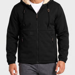 KZZ Men's solid color pullover hooded jacket