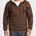 KZZ Men's solid color pullover hooded jacket