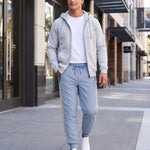 KZZ Men's color-blocked fleece thermal trousers