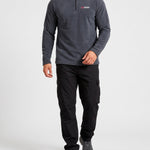 KZZ Men's loose-fitting solid color half-zip warm hoodie