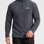 KZZ Men's loose-fitting solid color half-zip warm hoodie