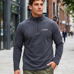 KZZ Men's loose-fitting solid color half-zip warm hoodie