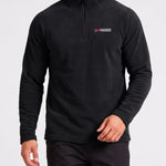 KZZ Men's loose-fitting solid color half-zip warm hoodie