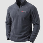 KZZ Men's loose-fitting solid color half-zip warm hoodie