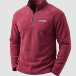 KZZ Men's loose-fitting solid color half-zip warm hoodie