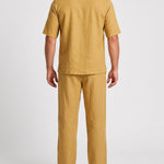 KZZ Men's Casual Button-Up Shirt and Pants Suit