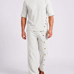 KZZ Men's Casual Button-Up Shirt and Pants Suit