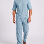 KZZ Men's Casual Button-Up Shirt and Pants Suit
