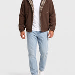 KZZ Men's Corduroy Hooded Retro Fashion Solid Color Jacket