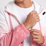 KZZ Men's Gradient Long-Sleeve Hooded Work Jacket