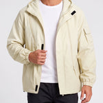 KZZ Men's Gradient Long-Sleeve Hooded Work Jacket