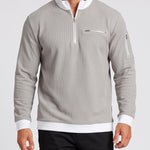 KZZ Men's stand-up collar color-blocked zip-up long-sleeved sweatshirt