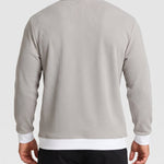 KZZ Men's stand-up collar color-blocked zip-up long-sleeved sweatshirt