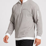 KZZ Men's stand-up collar color-blocked zip-up long-sleeved sweatshirt