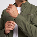 KZZ Men's Retro Loose Long-Sleeved Jacket Casual Work Jacket
