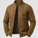 KZZ Men's Retro Loose Long-Sleeved Jacket Casual Work Jacket