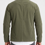 KZZ Men's solid color stand-up collar button pocket cardigan
