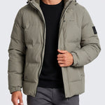 KZZ Men's Casual Solid Color Short Hooded Jacket