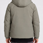 KZZ Men's Casual Solid Color Short Hooded Jacket