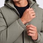 KZZ Men's Casual Solid Color Short Hooded Jacket
