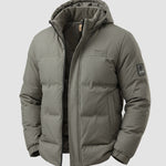 KZZ Men's Casual Solid Color Short Hooded Jacket