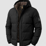 KZZ Men's Casual Solid Color Short Hooded Jacket