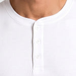 KZZ Men's casual layered top with multiple buttons on the front