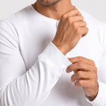 KZZ Men's casual layered top with multiple buttons on the front