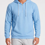 KZZ Men's waffle knit half-zip hoodie