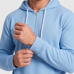 KZZ Men's waffle knit half-zip hoodie
