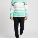 KZZ Men's Simple Striped Classic Long-Sleeve Sweatshirt