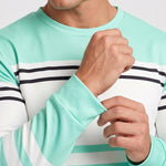KZZ Men's Simple Striped Classic Long-Sleeve Sweatshirt