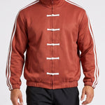 KZZ Retro Chinese Style Frog Button Stand Collar Zipper Jacket